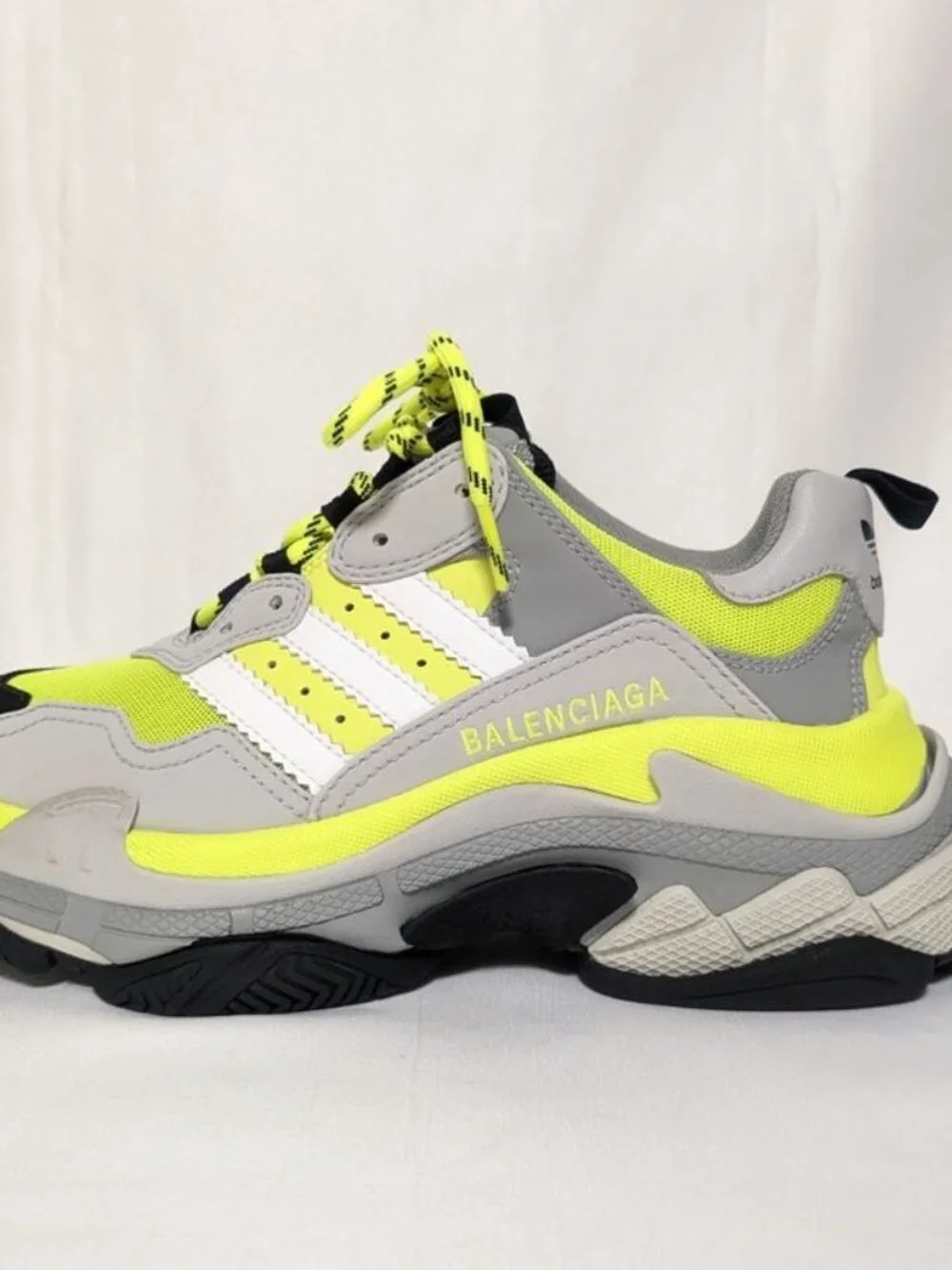 Balenciaga Adidas Collaboration Mesh Yellow Gray Handbag